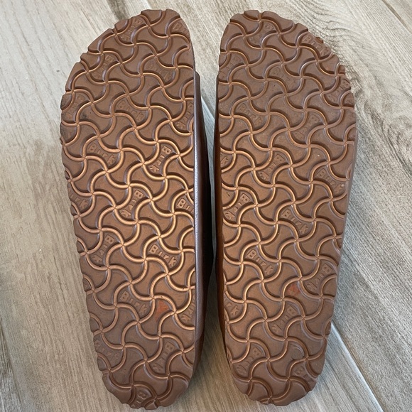 Birkenstock Gold/Brown Slide Sandals - Picture 8 of 8